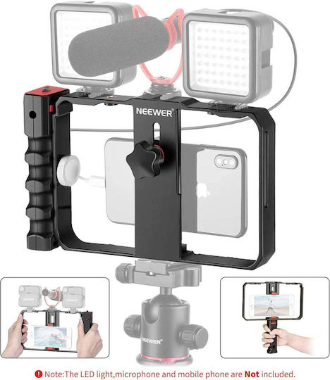 Video Rig Frame pentru Smartphone cu Filet 1/4 Orizontal Vertical pentru Montaj pe Tripod Din Aluminiu Prelucrat CNC pentru iPhone 11 Pro 11 Pro Max X Xs Huawei Samsung