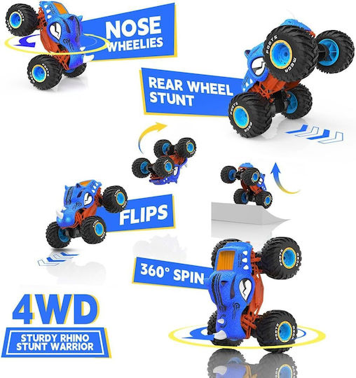 Mașină Teleghidate Rc 4wd 1:16 2.4 Ghz Monster Truck Stunt Car Rotire la 360 de grade Întoarceri la 180 de grade 20 Km/h Off-road Lumini Led Efect ceață Albastru