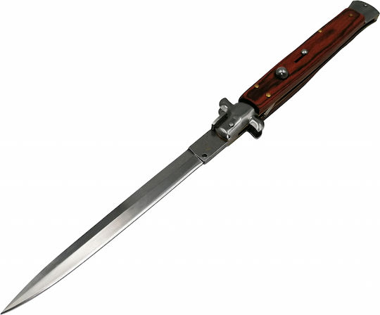 Cuțit Automat Pliabil Lamă Italiană Model Stiletto Oțel Inoxidabil 33 Cm Maro