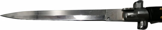 Automatic Folding Knife Italian Blade Stiletto Stainless Steel Black