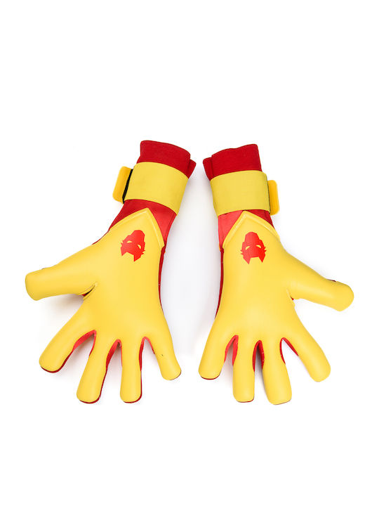 Mănuși De Portar Lupos Etnic Pro — Latex German Contact — Negative Cut — Roșii Galbene