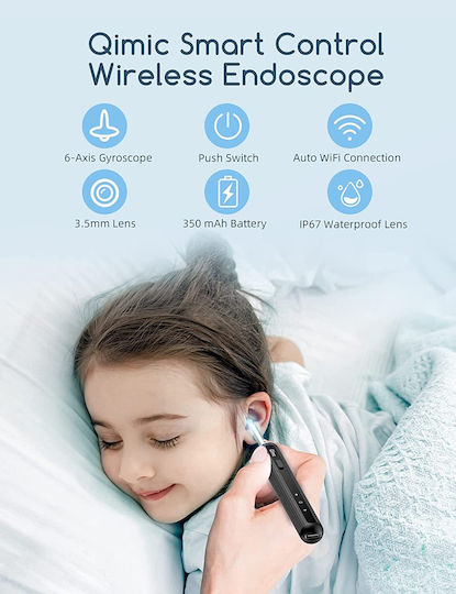 Wifi Otoscope 1080p Camera Led Light 360° Angle Usb-c Charging Ear Wax Cleaning Device Ip67 Waterproof iOS Android