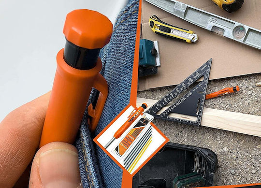 Set Creioane Mecanic 7 Mine Ascuțitori Creion Universal Tâmplărie Marcaj Lemn Metal Beton Marker Robust Pentru Găuri Adânci