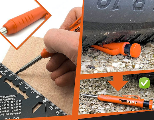 Set Creioane Mecanic 7 Mine Ascuțitori Creion Universal Tâmplărie Marcaj Lemn Metal Beton Marker Robust Pentru Găuri Adânci