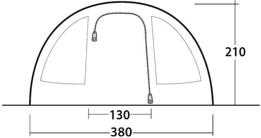 Outwell Sky 6 Σκηνή Camping Τούνελ Διάφανη 4 Εποχών για 6 Άτομα 68x35εκ.