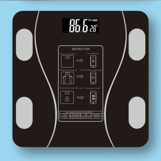 Smart Cântar de Baie 180kg cu Bluetooth Negru