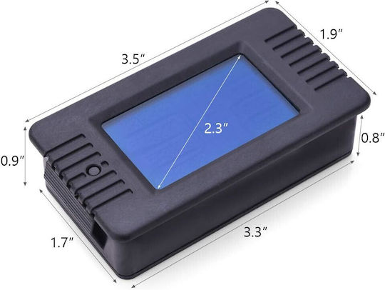 Digital Panel Wattmeter Voltmeter Ammeter Shunt Connection Wires Dc 0-200v 100a Black