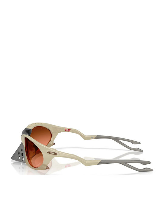 Oakley Plantaris Unisex Sunglasses With Beige Horn-Rimmed Frame And Brown Lens OO9437-02
