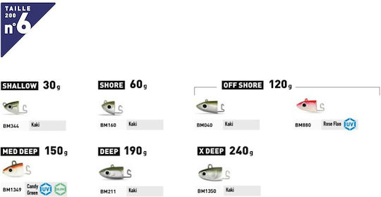 Fiiish Black Minnow Sled Head No6 200mm Kaki 240gr Extra Deep Bm1350