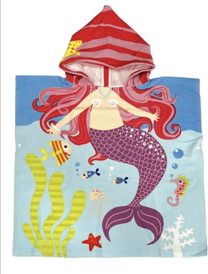 Roza Fashion Детско Плажно Пончо Момиче Русалка 60x60
