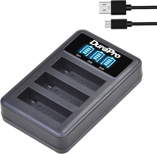 Set 3 Baterii Compatibile Gopro Hero 4 Ahdbt-401 1680 Mah Usb Încărcător cu Led Display cu 3 Canale pentru Cameră de Acțiune