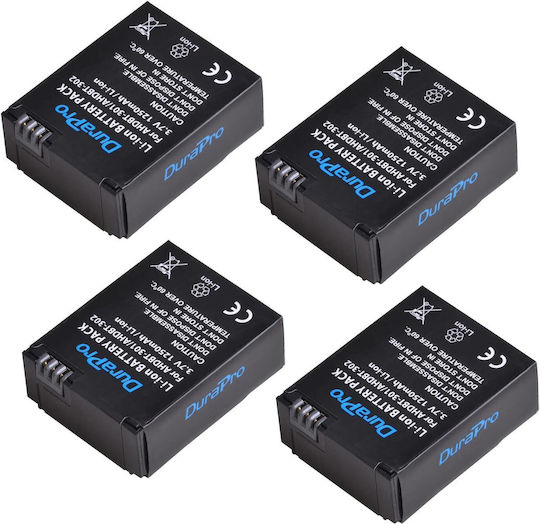 Set 4 Baterii de 1250mAh Încărcător Dual USB cu Ecran LCD pentru GoPro Hero 3, GoPro Hero 3+ Edition Silver, Hero 3 White Edition, Hero 3 Black Edition, Gopro Hd Hero 3+ Black Edition Ahdbt-301 Ahdbt-302