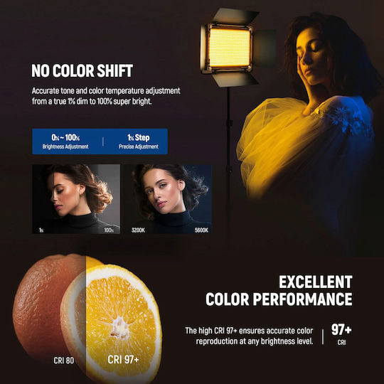 Kit De Iluminare 1 Corp De Iluminat 50W 3200 - 5600K Iluminare RGB Cu Trepied
