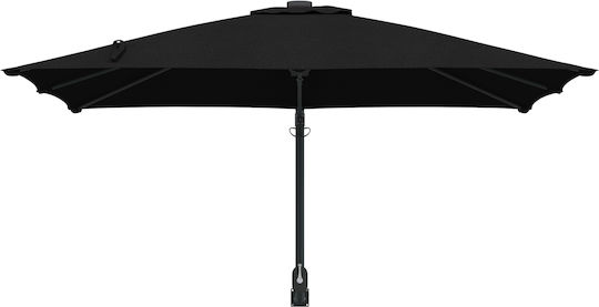 Wall Mounted Squared Metal Black Parasol 3x3xH1.6m