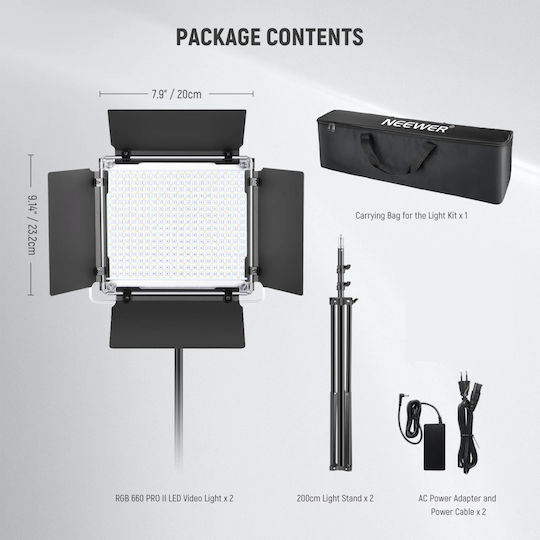 Kit De Iluminare 1 Corp De Iluminat 50W 3200 - 5600K Iluminare RGB Cu Trepied