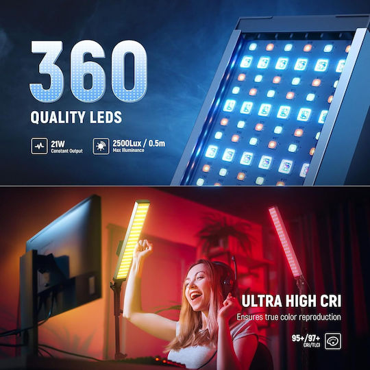 Iluminare Continuă Kit De Iluminare Pentru Fotografie Și Video 2 Corpuri De Iluminat RGB Cu Trepied