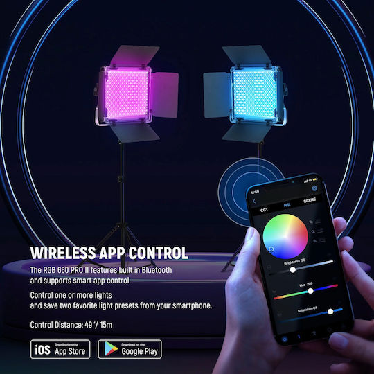 Kit De Iluminare 1 Corp De Iluminat 50W 3200 - 5600K Iluminare RGB Cu Trepied