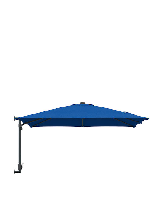 Umbrelă De Perete Pătrată Metalică Albastră 3x3xÎ1.6m