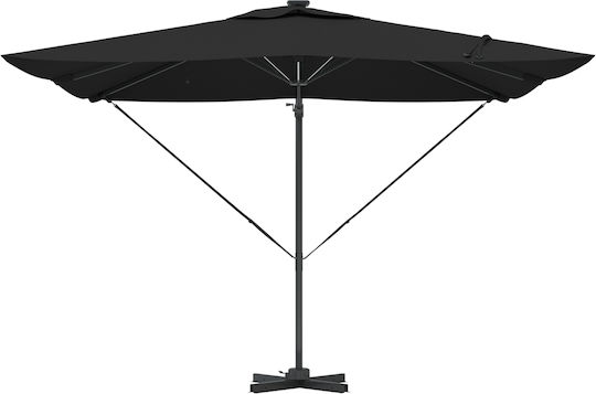Hängender Aluminium Garten- und Terrassen-Sonnenschirm Schwarz 2,7x2,7xHöhe 2,7 m