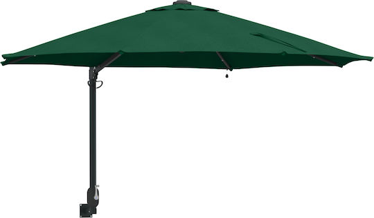Wall Mounted Circular Metal Green Parasol F2.48xH1.48m