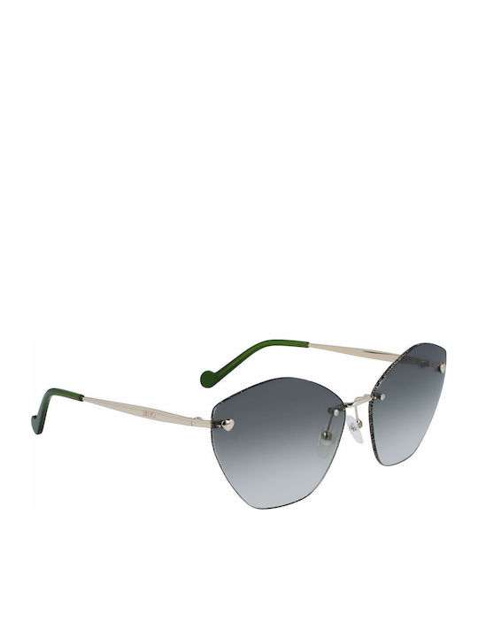Liu Jo Women's Sunglasses with Gold Metal Frame and Gray Gradient Lens