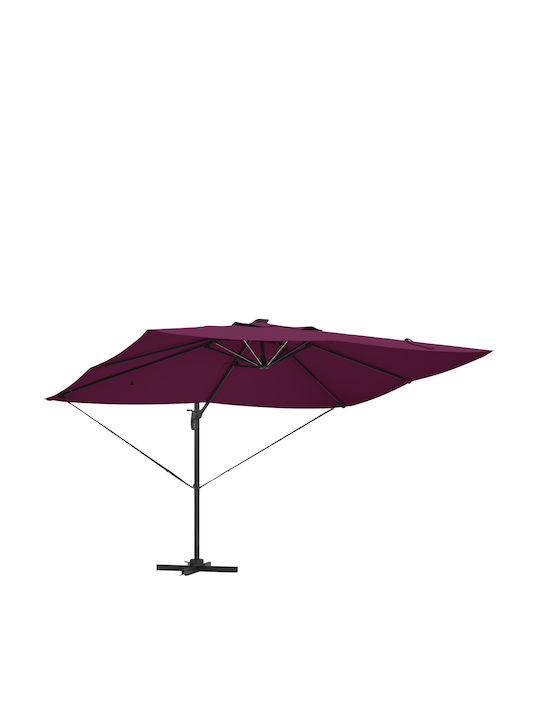 Hängender Aluminium-Burgunder Garten- und Terrassen-Sonnenschirm 2,65x2,65xHöhe 2,65 m