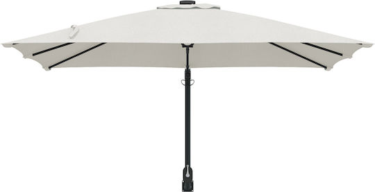 Wandmontierte Quadratische Aluminium Garten- und Terrassen-Sonnenschirm Beige 2,5x2,5xHöhe 1,6 m