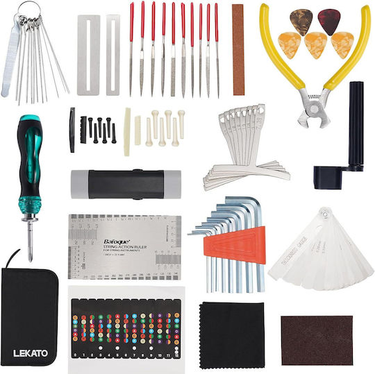 Kit de Reparații pentru Chitară 72 Piese Chei Allen Pensete Răsucitoare de Coarde Fișiere Accesorii pentru Chitară Acustică Ukulele Bas Mandolin Banjo