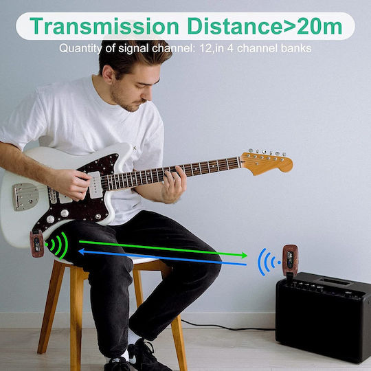 Sistem Wireless 2.4GHz Transmițător Receptor pentru Chitară Plug Play 8 Ore Funcționare Chitară Electrică Bass Chitară Vioară Claviatură