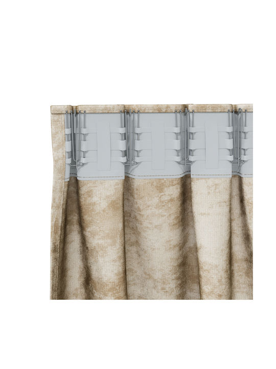vidaXL Set Window Curtains With Pencil Pleat Beige 140x140cm