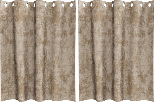 vidaXL Set Vorhänge Fenster mit Bleistiftfalten Ecru 140x140cm