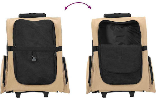 vidaXL Dog/Cat Carrying Beige Stroller for 20kg Pets L57xW48xH32cm