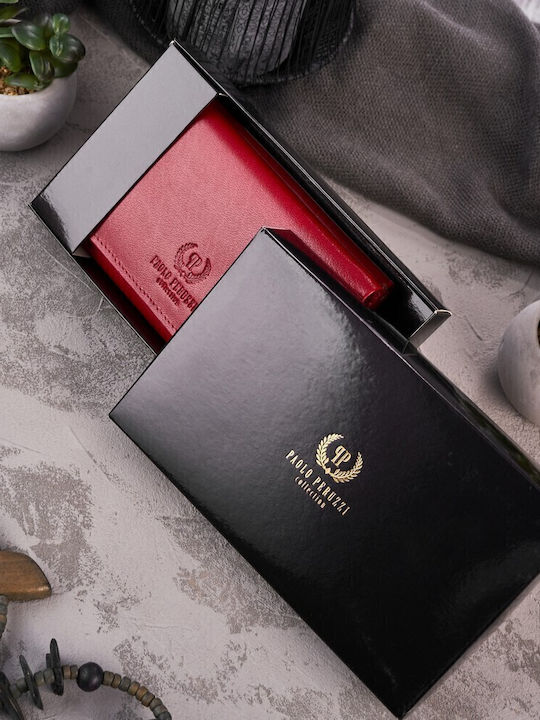 Small Leather Women's Wallet with RFID Red