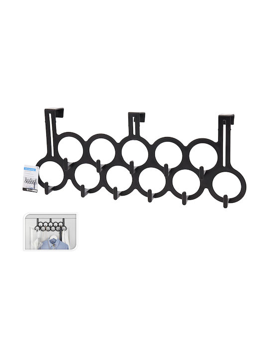 Koopman Plastic Wall Hanger 11 Hooks Black 47.5x7.5x185cm