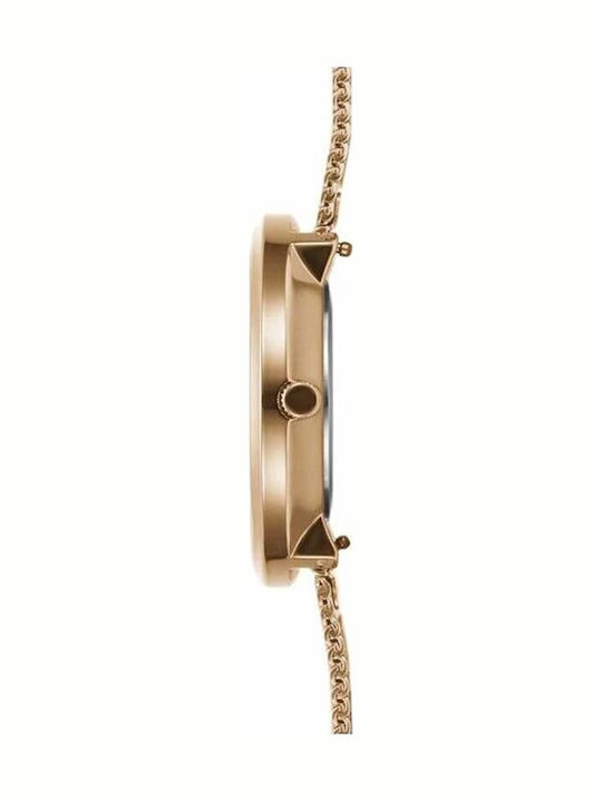 Strand by Obaku Women's Watch with Pink Gold Metal Bracelet