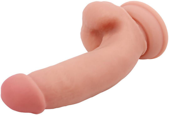 Chisa Novelties Pure Naturally Pornographer Liquid Silicone Dual-Density Realistic Dildo Ρεαλιστικό Dildo με Όρχεις και Βεντούζα Flesh 18cm