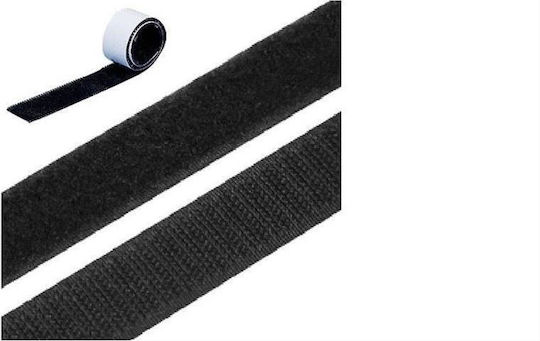 Αυτοκόλλητη Velcro Ταινία Ραπτικής Μαύρη από Ύφασμα