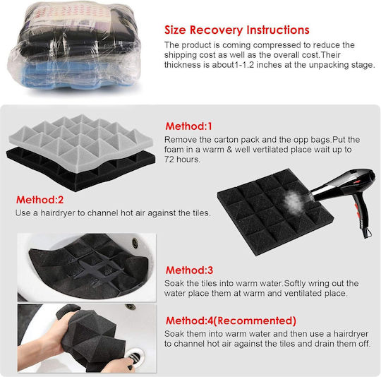 Set of Sound Absorbing (24pcs) 25cm x 25cm x 50mm