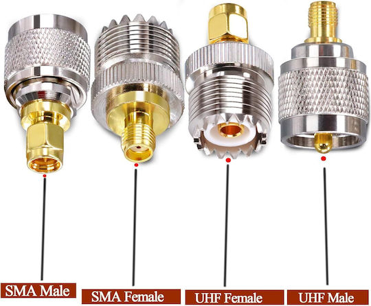 Set 4 Sma To Uhf Adaptoare Anti-interferență Transmisie Stabilă Analizor Radio Antenă Wifi Antenă Gps Cablu Coaxial Router