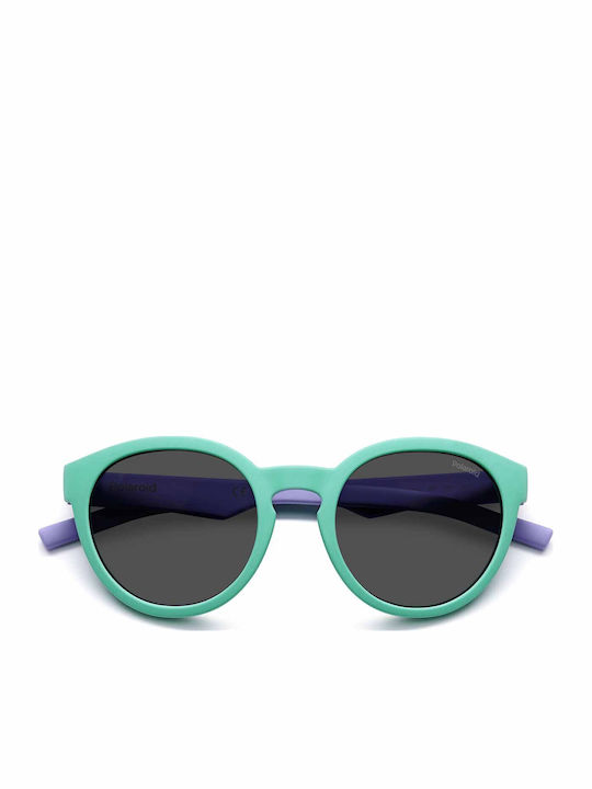 Polaroid Unbreakable Round Kids Sunglasses with Polarized Green Lens for 4-7 Years