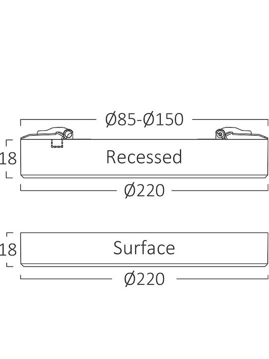 Braytron Χωνευτό LED Panel