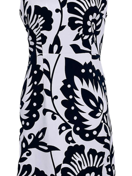 Summer Midi Dress White/Blue