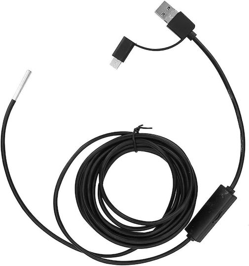 Industrielle Endoskopkamera 3,9 Mm Inspektionskamera Hd 1280 X 720 5 M Semi-flexibles Usb Rohr 6 LEDs Einstellbare Helligkeit 70-Grad Weitwinkel Ip67 Wasserdicht Kompatibel mit Android Pc