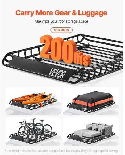 Vevor Steel Car Roof Rack 129.54x91.44cm