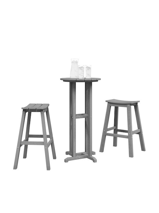 vidaXL Bar Set for Small Outdoor Spaces 3 Pieces Open Gray