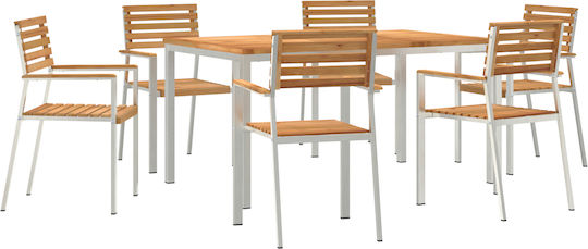 Garten- und Outdoor-Möbelsets 7 Stück Braune für Außenbereich