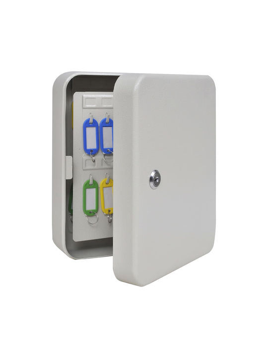vidaXL Agățătoare Chei De Perete Metalică 48 Compartimente Cu Încuietoare 20x7.5x25cm