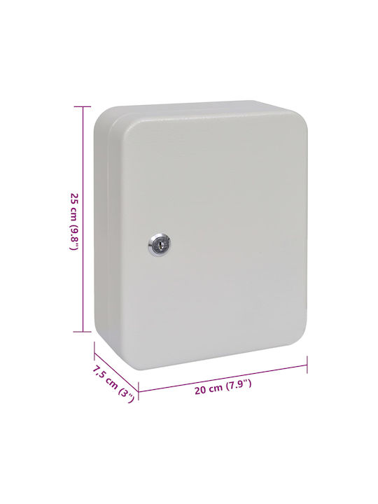 vidaXL Agățătoare Chei De Perete Metalică 48 Compartimente Cu Încuietoare 20x7.5x25cm
