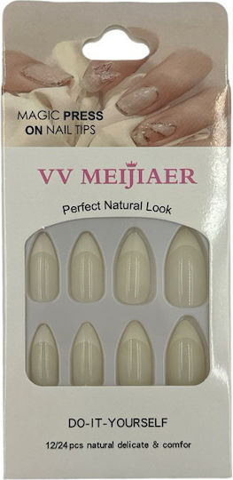 Nail Tips French in White Color 12pcs Κ-5241
