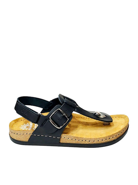 Women's Flat Sandals in Black Color